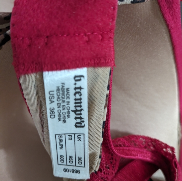 B. Tempted Leopard Print Push Up Bra 36D - Picture 3 of 3